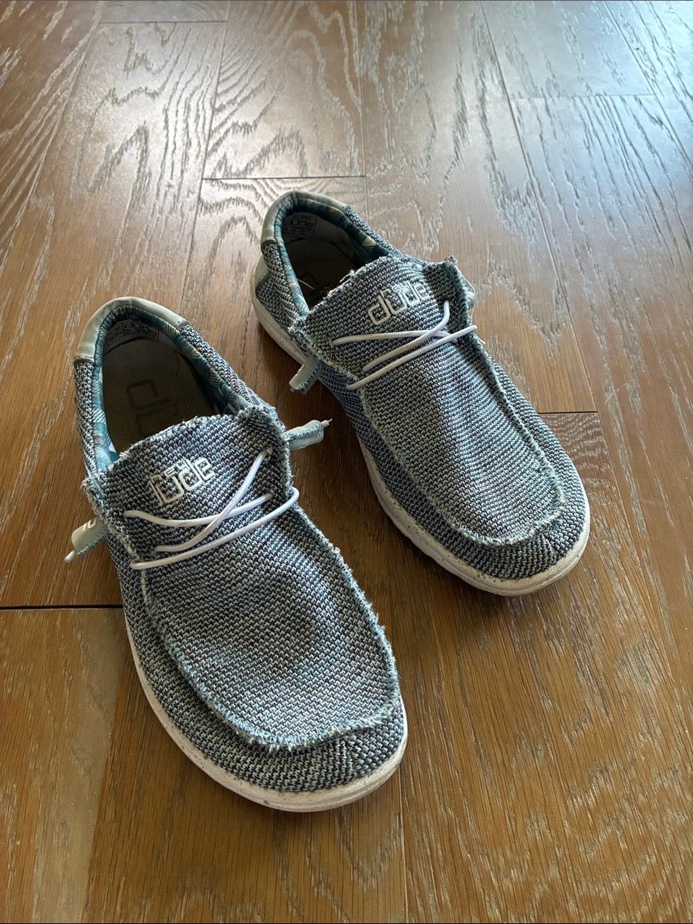 Hey Dude Wally Breeze Slip-Ons in Grey and White
